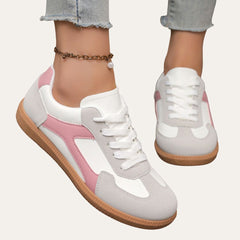 Women's Modern Low-Top Walking Sneakers | Lightweight Versatile Comfort Fit for Everyday Wear & Smart Casual Wear in Pink