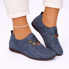 Women's Leather Slip-On Loafers | Cushioned Comfort Fit for Office, Smart Casual, Work & Everyday Wear in Blue