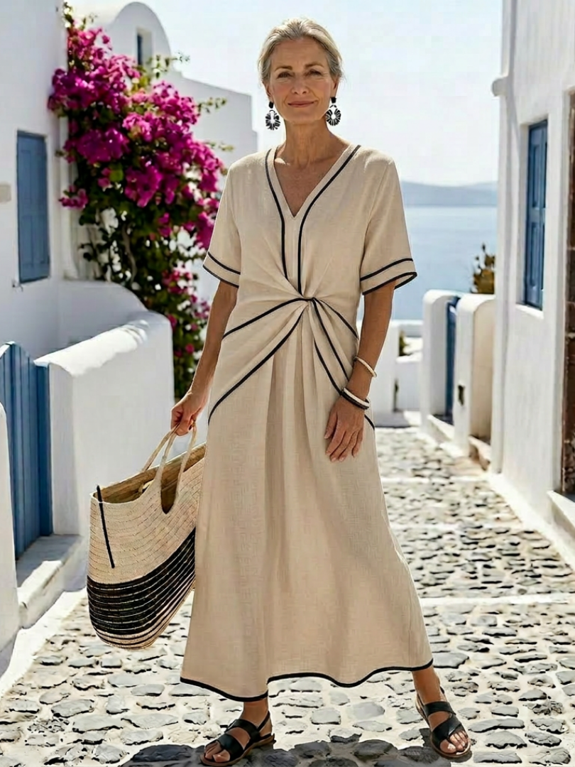 Women's V-Neck Wrap Midi Dress – Voxeya