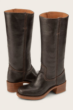 Women's Leather Knee-High Boots | Block-Heel Tan-Lined Comfort Fit for Autumn & Winter Wear & Smart Casual Wear in Brown