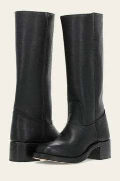 Women's Leather Knee-High Boots | Block-Heel Tan-Lined Comfort Fit for Autumn & Winter Wear & Smart Casual Wear in Black