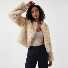 Women's Versatile Cardigan | Front-Opening Layered Relaxed Fit for Autumn & Winter Wear & Cold Weather Layering in Apricot
