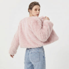 Women's Versatile Cardigan | Front-Opening Layered Relaxed Fit for Autumn & Winter Wear & Cold Weather Layering in Pink