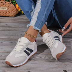 Women's Cushioned Colour-Block Trainers | Lace-Up Arch-Support Comfort Fit for Everyday Wear & Smart Casual Wear in Navy