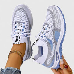 Women's Mesh Trainers | Lace-Up Orthopedic Arch-Support Multicolour Comfort Fit for Everyday Wear & Smart Casual Wear in Blue