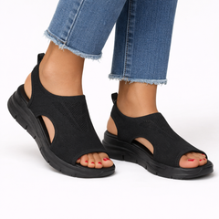 Women's Slip-On Walking Shoes | Breathable Knit Comfort Fit for Everyday Wear in Black